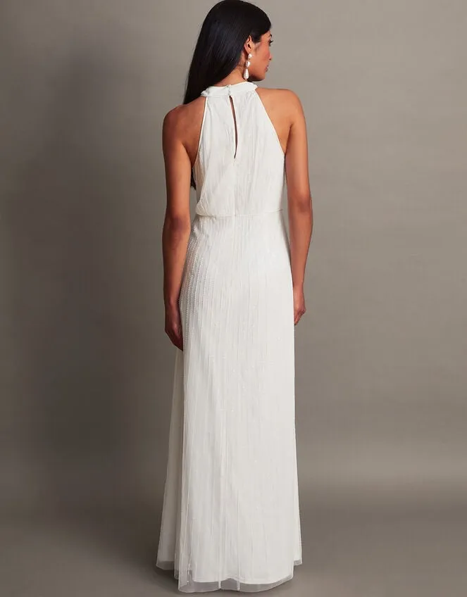Women Nikita Embellished Halter Bridal Dress Ivory Monsoon Dresses