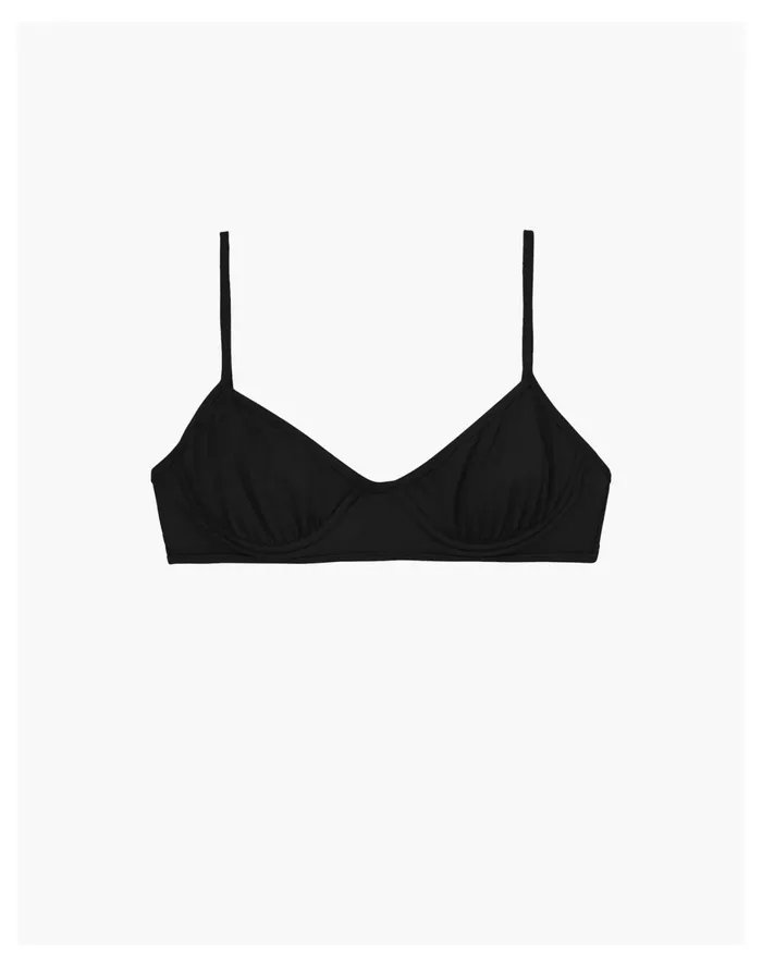 Women NU SWIM Pluto Top Black Madewell Swim
