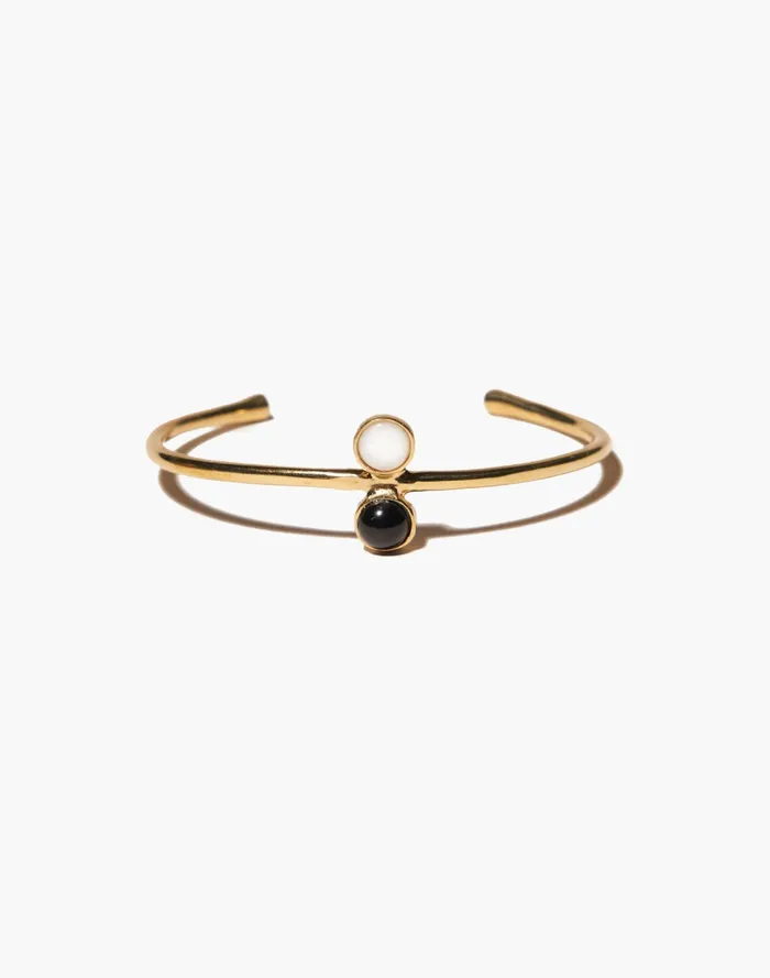Women Odette Double Aura Bracelet With Mother Of Pearl And Black Onyx Brass Madewell Bracelets Women Odette Double Aura Bracelet With Mother Of Pearl And Black Onyx Brass Madewell Bracelets