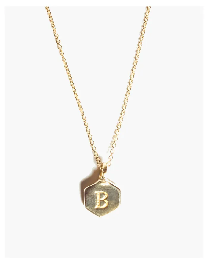 Women Odette New York Hex Monogram Necklace Black Madewell Necklaces