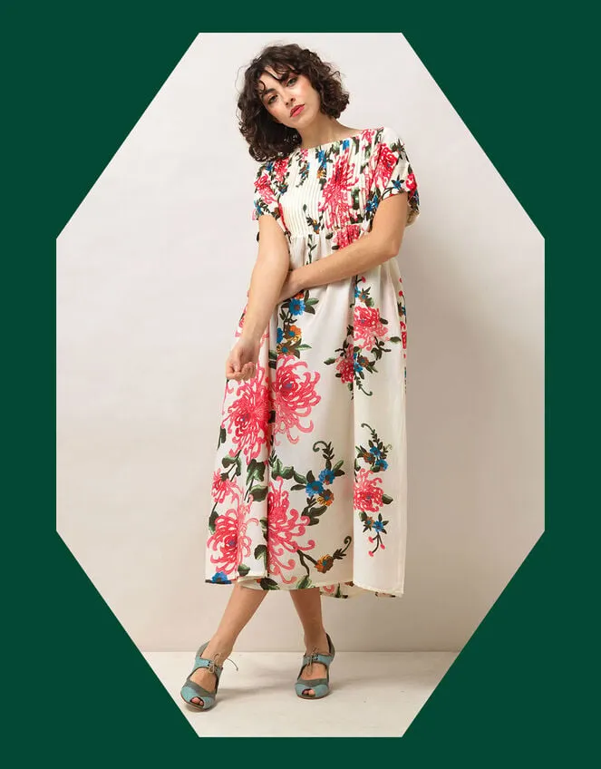 Women One Hundred Stars Pleat Floral Dress Ivory Monsoon Dresses