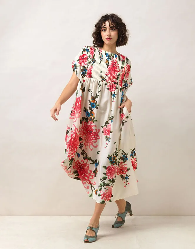 Women One Hundred Stars Pleat Floral Dress Ivory Monsoon Dresses