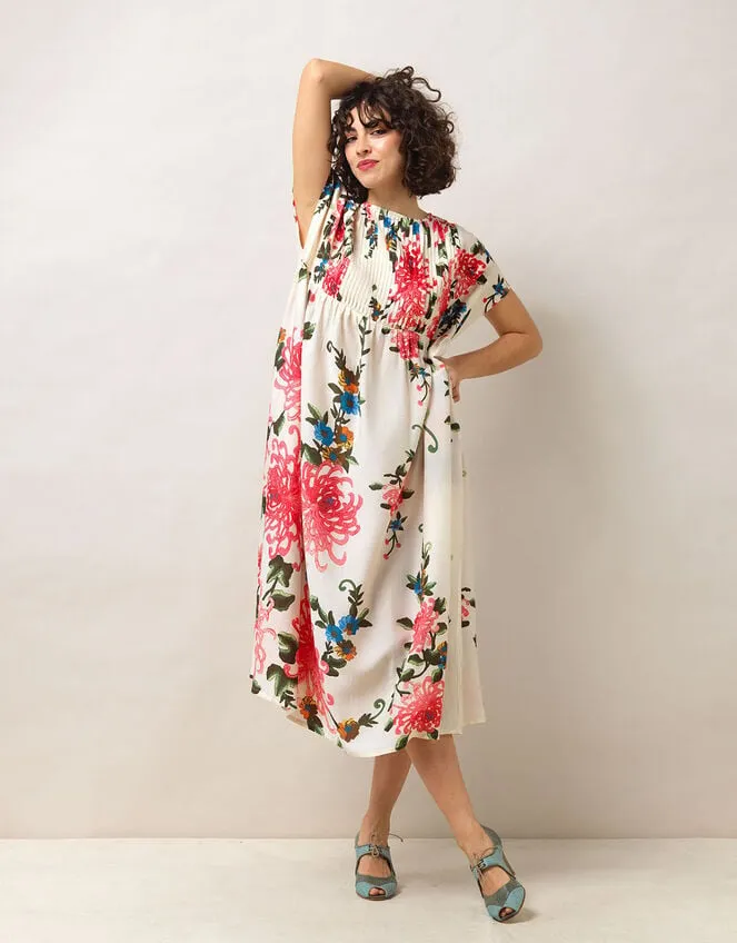 Women One Hundred Stars Pleat Floral Dress Ivory Monsoon Dresses