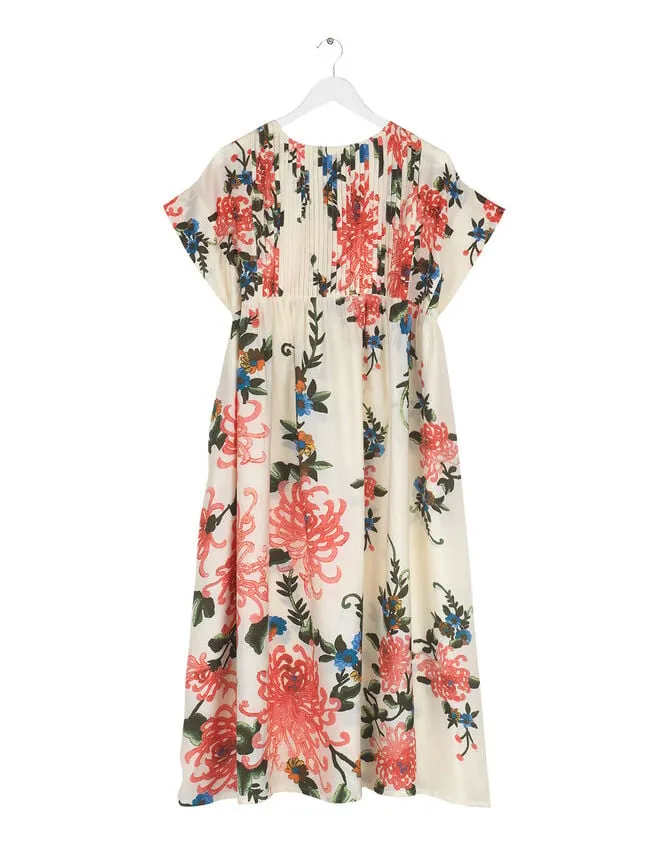Women One Hundred Stars Pleat Floral Dress Ivory Monsoon Dresses