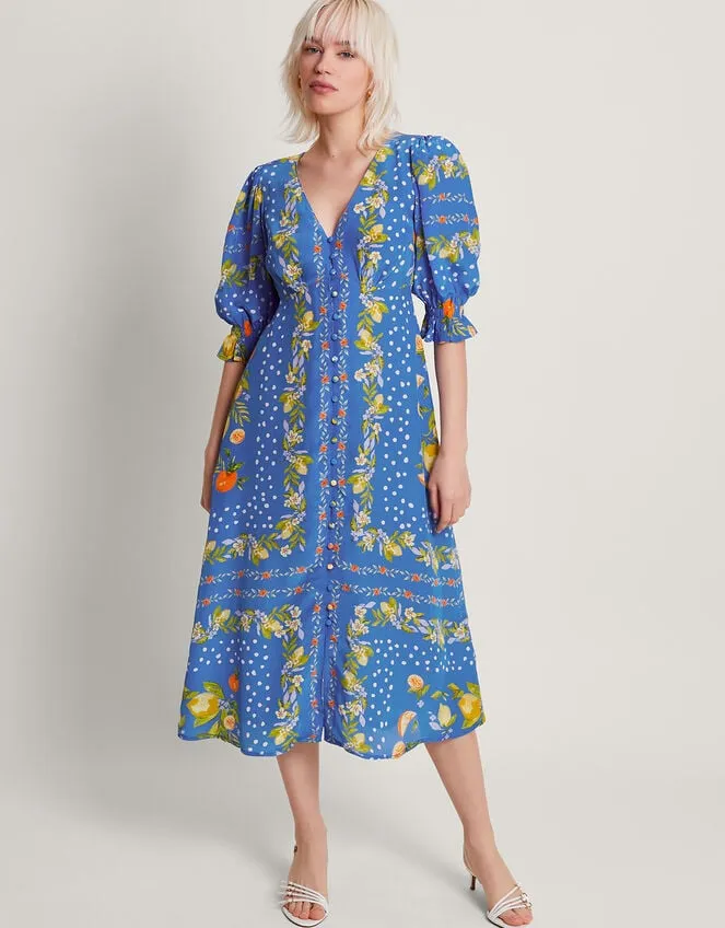 Women Paloma Tea Dress Blue Monsoon Dresses