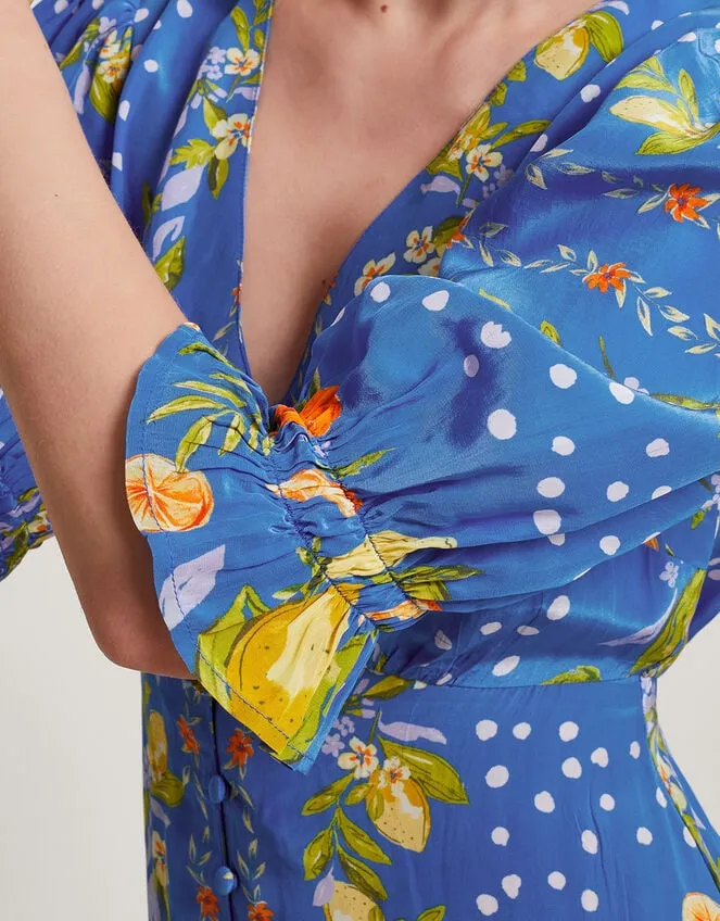 Women Paloma Tea Dress Blue Monsoon Dresses