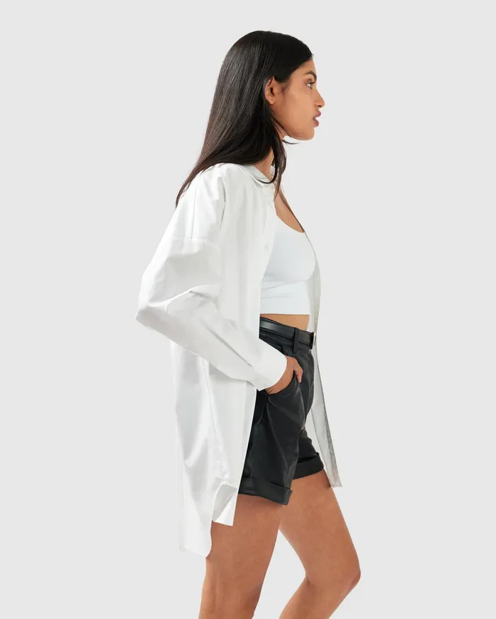 Women Pants and Skirts Belle and Bloom Wilder Days Vegan Leather Shorts 8211 Black