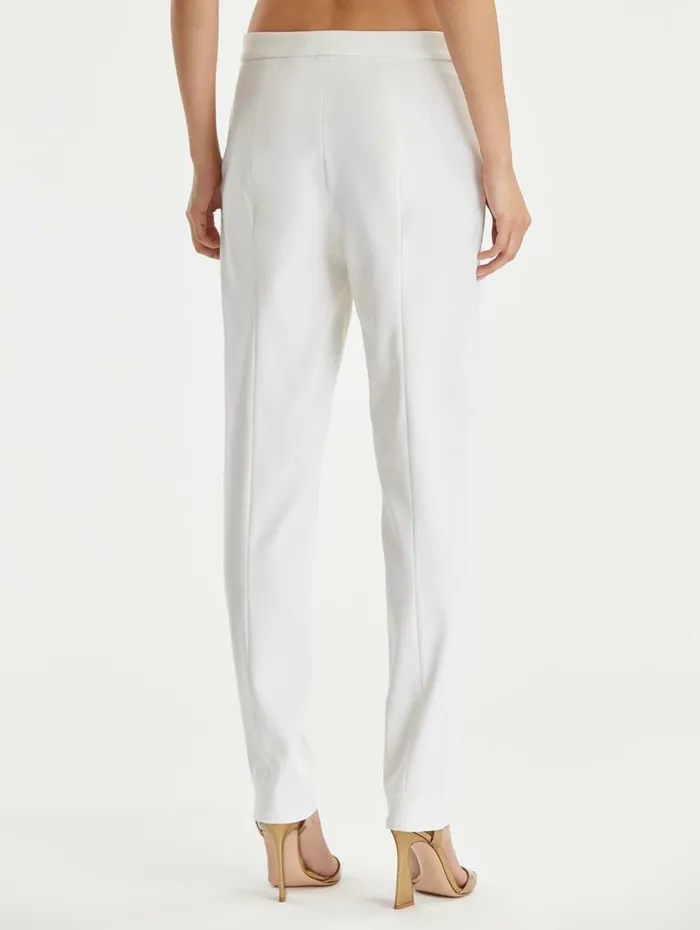 Women Pants and Skirts Oscar De La Renta Zip Front Straight Leg Pant Ivory Women Pants and Skirts Oscar De La Renta Zip Front Straight Leg Pant Ivory