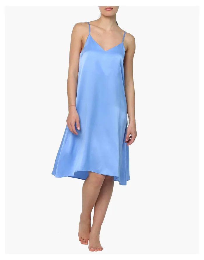 Women Papinelle Sleepwear Washable Silk Slip Nightie Blue Madewell Pajamas