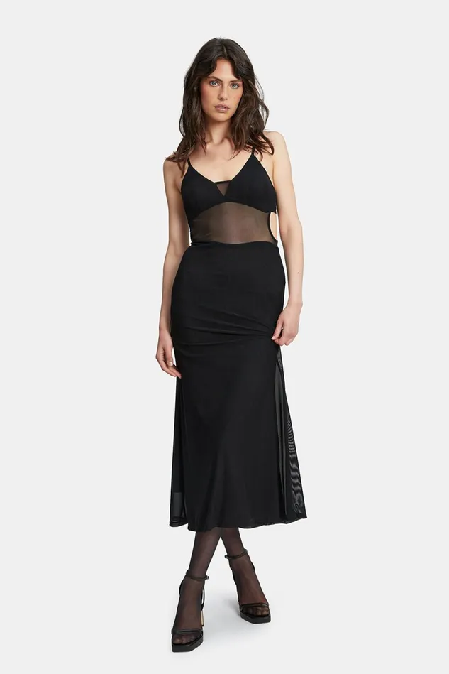 Women Party Dresses Bardot Harlequin Midi Dress In Black Black