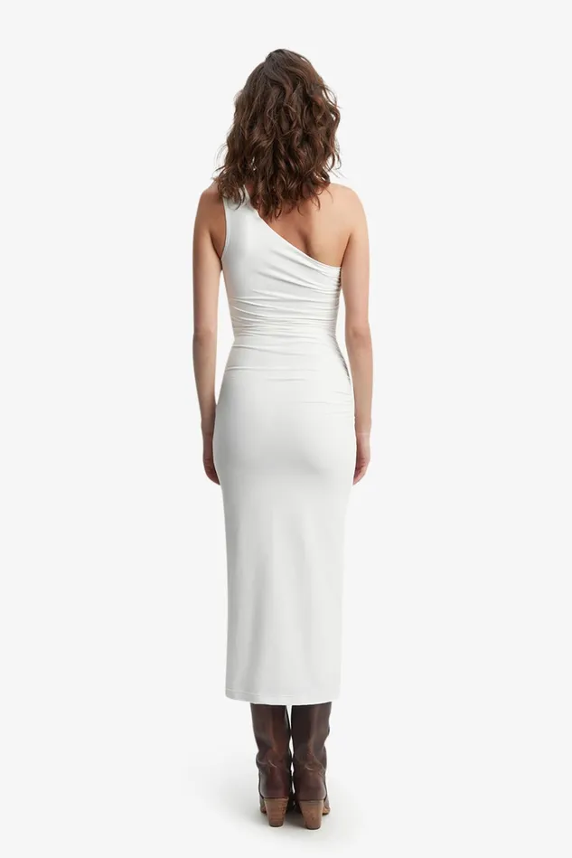 Women Party Dresses Bardot Lilita Ruched Midi Dress In Orchid White Orchid White Women Party Dresses Bardot Lilita Ruched Midi Dress In Orchid White Orchid White
