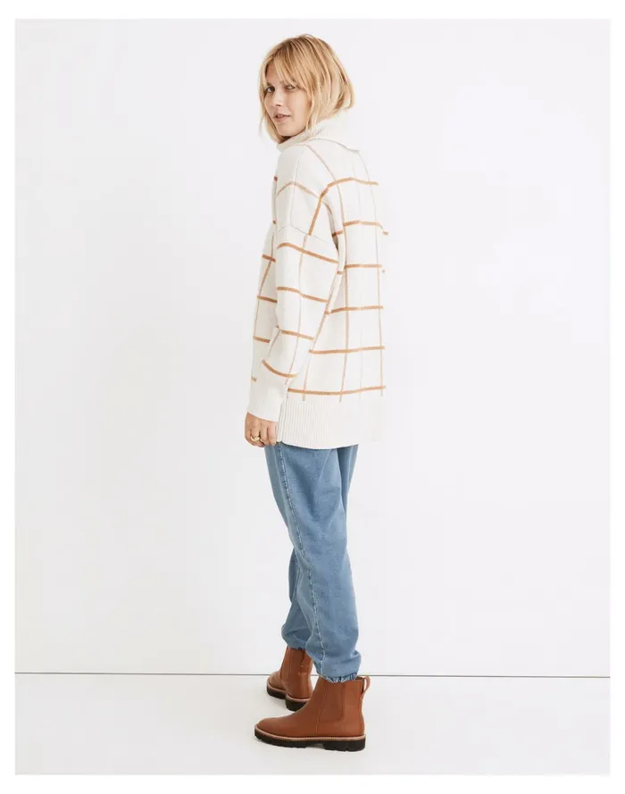 Women Pearldale Turtleneck Sweater In Windowpane Heather Oak Madewell Sweaters Women Pearldale Turtleneck Sweater In Windowpane Heather Oak Madewell Sweaters