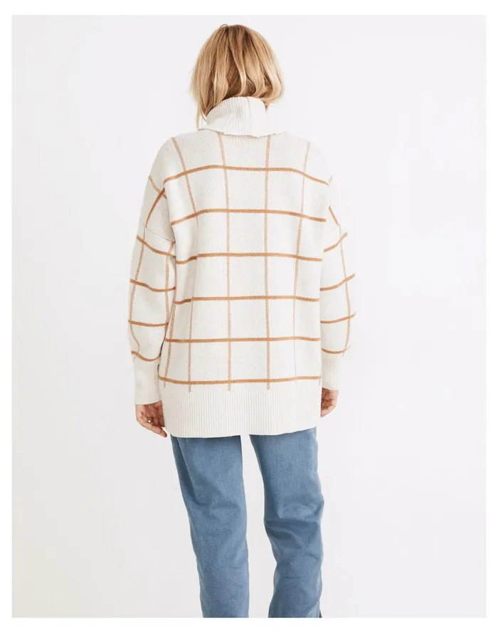 Women Pearldale Turtleneck Sweater In Windowpane Heather Oak Madewell Sweaters Women Pearldale Turtleneck Sweater In Windowpane Heather Oak Madewell Sweaters