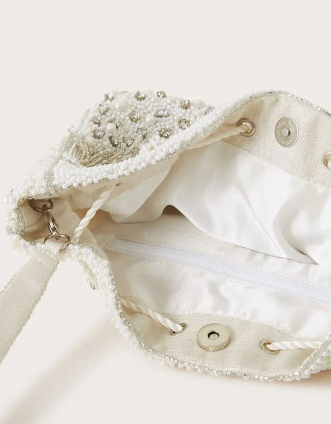 Women Pearly Embellished Pouch Bag Monsoon Bags and Purses