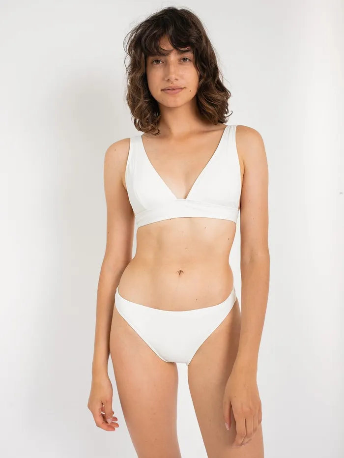Women Peony Swim 8211 Hi Line Pant In White The UNDONE Swimwear
