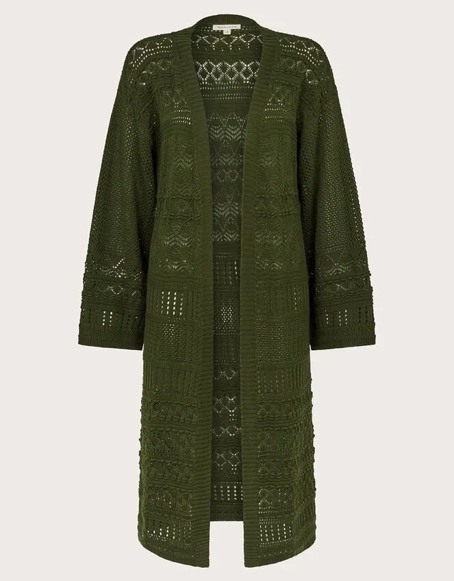 Women Phea Pointelle Cardigan Green Monsoon Cardigans