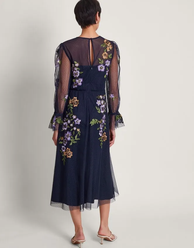 Women Phoebe Embellished Tea Dress Blue Monsoon Dresses
