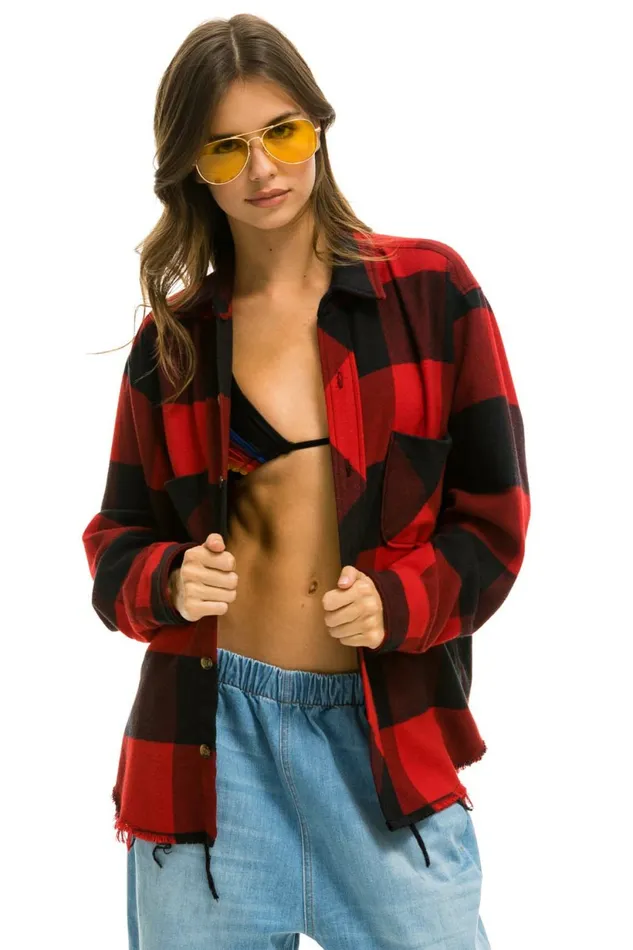 Women PLAID FLANNEL WESTERN SHIRT 8211 BUFFALO PLAID Aviator Nation UnisexTees Women PLAID FLANNEL WESTERN SHIRT 8211 BUFFALO PLAID Aviator Nation UnisexTees