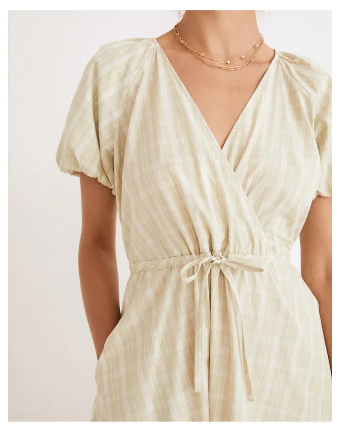Women Plaid Tie Waist Midi Dress Faded Seagrass Madewell Dresses Women Plaid Tie Waist Midi Dress Faded Seagrass Madewell Dresses