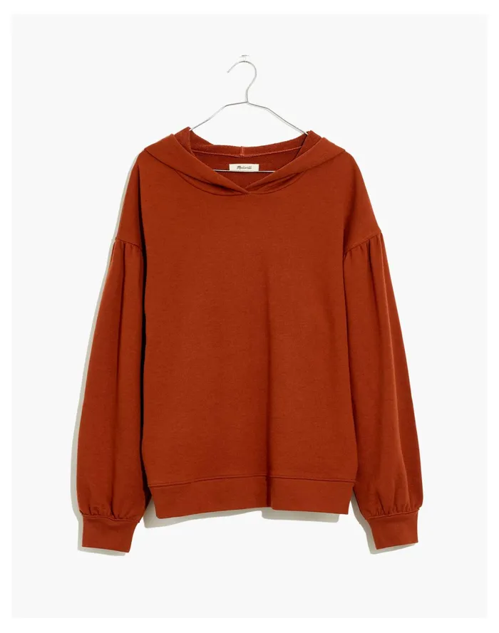 Women Pleat Sleeve Shrunken Hoodie Sweatshirt Maple Syrup Madewell Sweatshirts and Sweatpants Women Pleat Sleeve Shrunken Hoodie Sweatshirt Maple Syrup Madewell Sweatshirts and Sweatpants