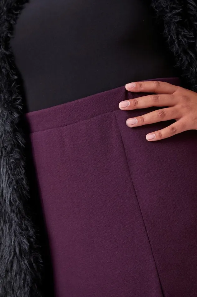 Women Plum Curve Elastic Waist Flared Midi A Line Skirt Roman Dresses