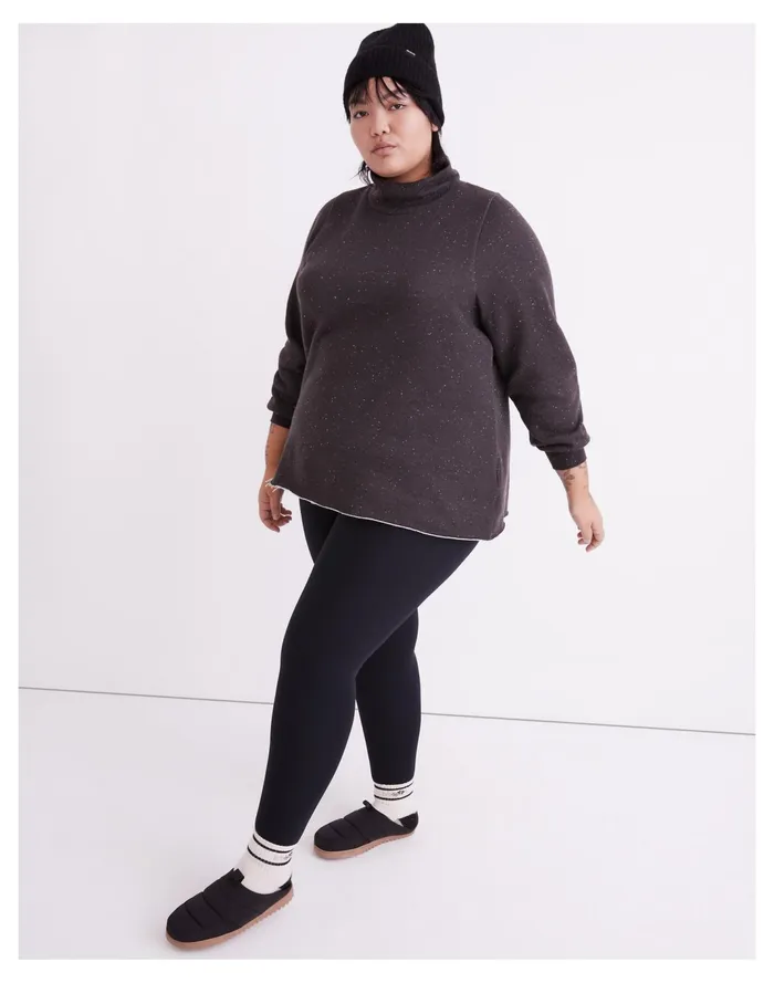 Women Plus MWL Betterterry Relaxed Turtleneck Sweatshirt Hthr Donegal Charcoal Madewell MWL Athleisure Women Plus MWL Betterterry Relaxed Turtleneck Sweatshirt Hthr Donegal Charcoal Madewell MWL Athleisure