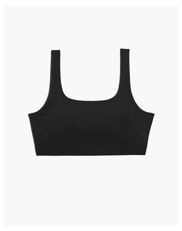 Women Plus MWL Flex Square Neck Sports Bra True Black Madewell Activewear Women Plus MWL Flex Square Neck Sports Bra True Black Madewell Activewear