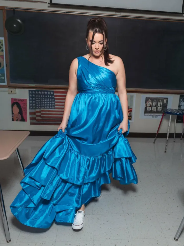Women Plus Size Dresses Mac Duggal One Shoulder Asymmetrical Ruffle Hem Gown Turquoise Women Plus Size Dresses Mac Duggal One Shoulder Asymmetrical Ruffle Hem Gown Turquoise