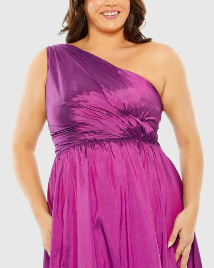 Women Plus Size Dresses Mac Duggal One Shoulder Asymmetrical Ruffle Hem Gown Turquoise Women Plus Size Dresses Mac Duggal One Shoulder Asymmetrical Ruffle Hem Gown Turquoise