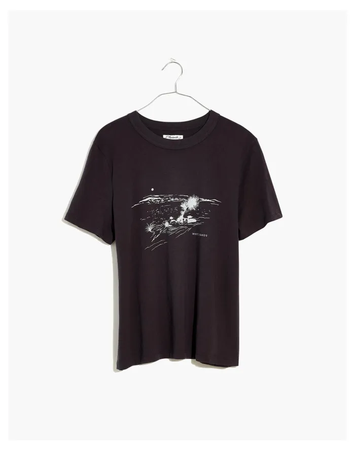 Women Plus White Sands Softfade Cotton Oversized Tee Coal Madewell Tees