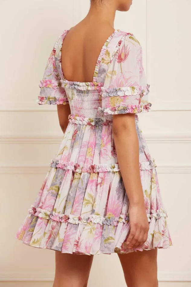 Women Printed Dresses Needle and Thread Hummingbird Chiffon Smocked Micro Mini Dress Multi Women Printed Dresses Needle and Thread Hummingbird Chiffon Smocked Micro Mini Dress Multi
