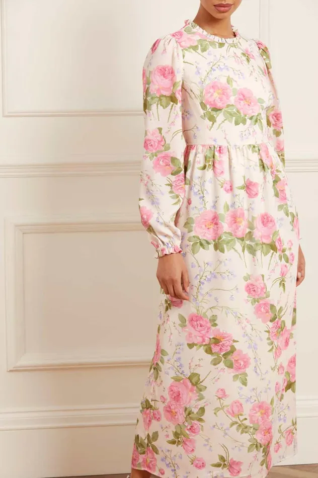 Women Printed Dresses Needle and Thread Rose Bluebell Ankle Dress Multi