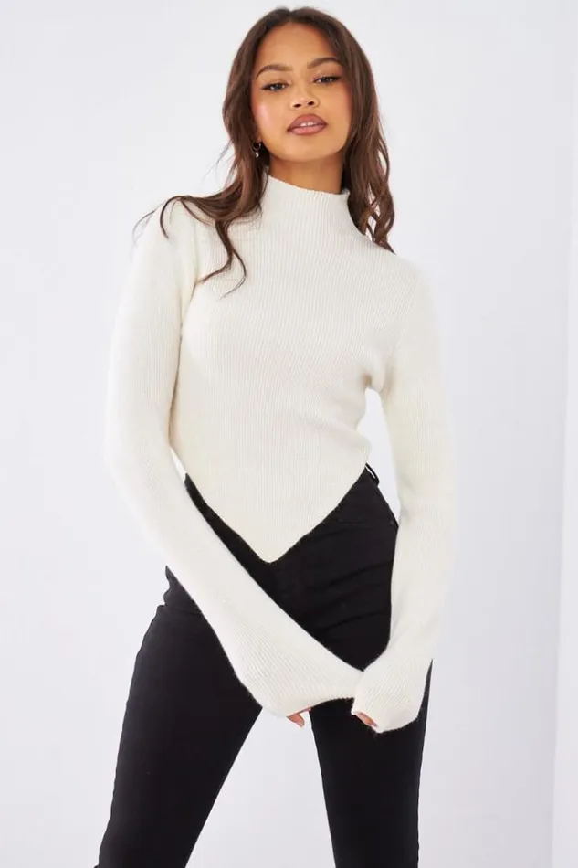 Women Pull cru Court En Laine Ecru Brentiny Paris Sweaters and Sweatshirts
