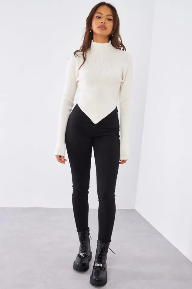 Women Pull cru Court En Laine Ecru Brentiny Paris Sweaters and Sweatshirts