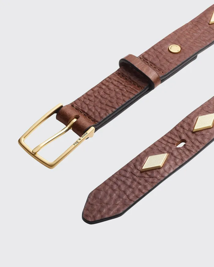 Women Rag and Bone Belts Colin Studded Belt Brown Women Rag and Bone Belts Colin Studded Belt Brown