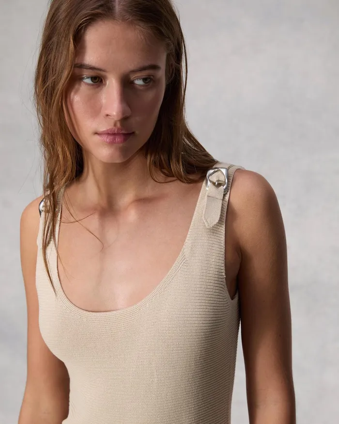 Women Rag and Bone Dresses and Skirts Georgia Cotton Nylon Dress Beige Women Rag and Bone Dresses and Skirts Georgia Cotton Nylon Dress Beige