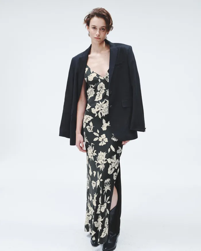Women Rag and Bone Dresses and Skirts Larissa Printed Silk Dress Black Floral Women Rag and Bone Dresses and Skirts Larissa Printed Silk Dress Black Floral