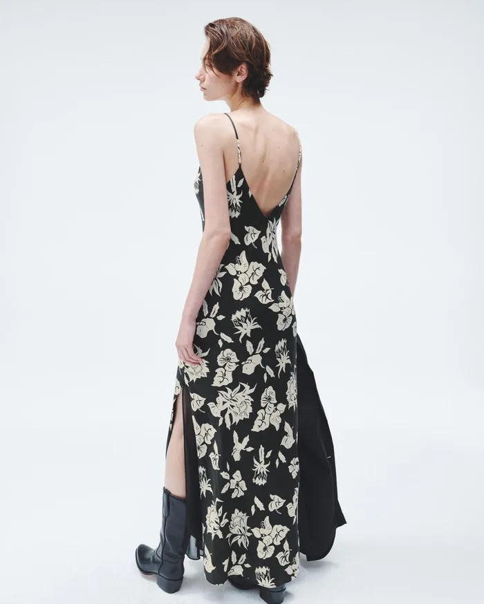 Women Rag and Bone Dresses and Skirts Larissa Printed Silk Dress Black Floral Women Rag and Bone Dresses and Skirts Larissa Printed Silk Dress Black Floral