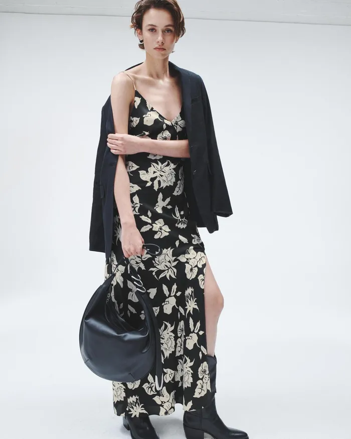 Women Rag and Bone Dresses and Skirts Larissa Printed Silk Dress Black Floral Women Rag and Bone Dresses and Skirts Larissa Printed Silk Dress Black Floral