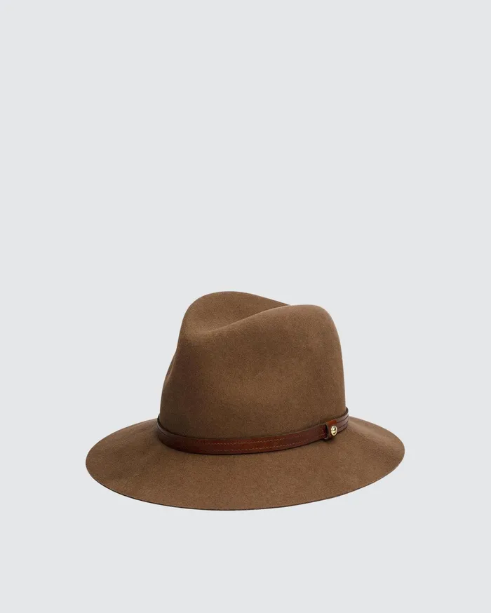 Women Rag and Bone Hats Floppy Brim Fedora Pecan