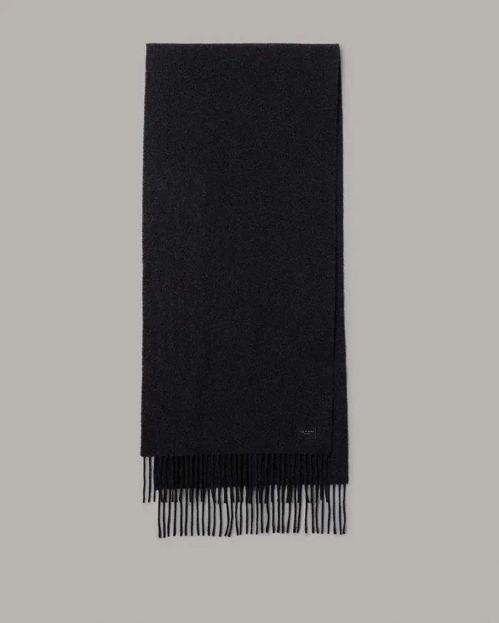 Women Rag and Bone Scarves and Ponchos Skinny Addison Recycled Wool Scarf Charcoal
