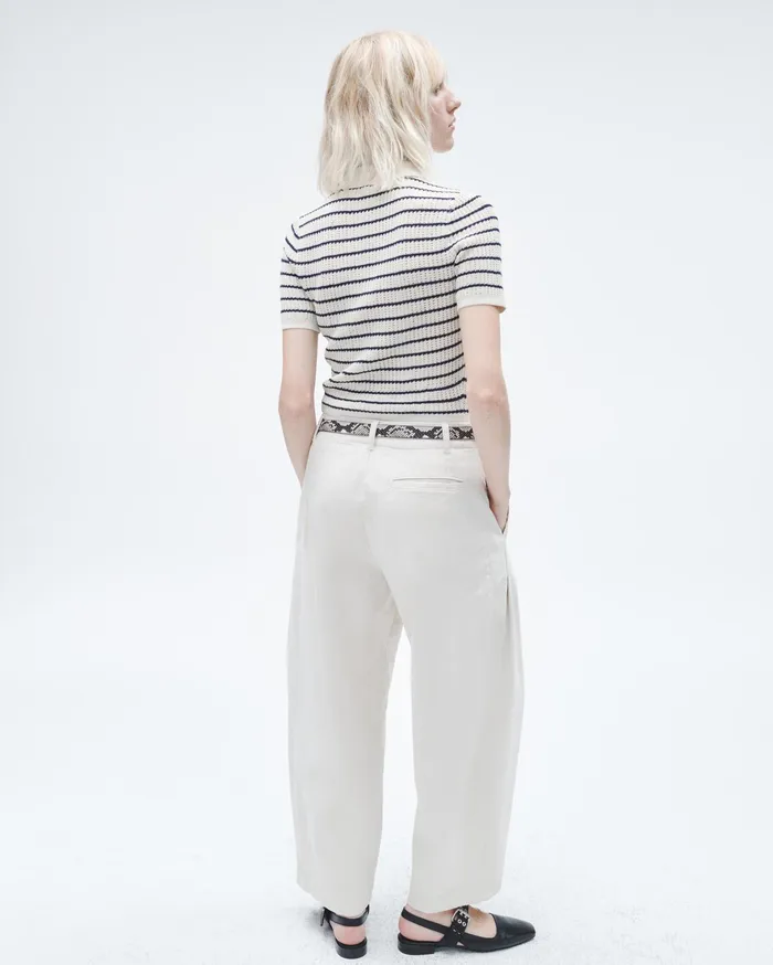 Women Rag and Bone Sweaters Viola Striped Cotton Polo Turtledove Multi Women Rag and Bone Sweaters Viola Striped Cotton Polo Turtledove Multi