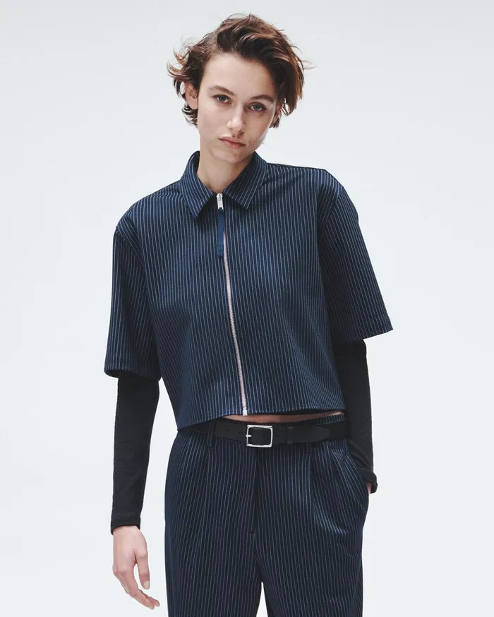 Women Rag and Bone Tops Junie Ponte Top Navy Stripe
