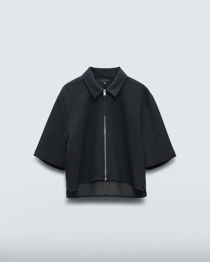 Women Rag and Bone Tops Junie Ponte Top Navy Stripe