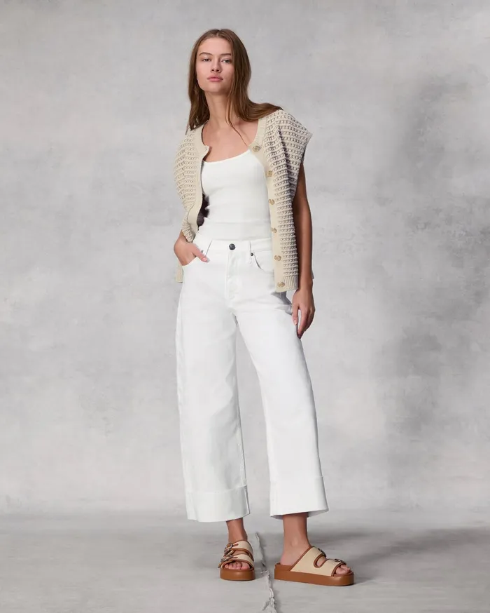 Women Rag and Bone WideLeg Andi Ankle Wide White