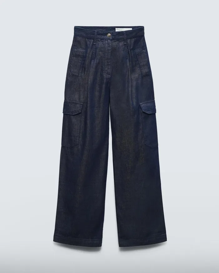 Women Rag and Bone WideLeg Featherweight Cassidy Cargo Rinse