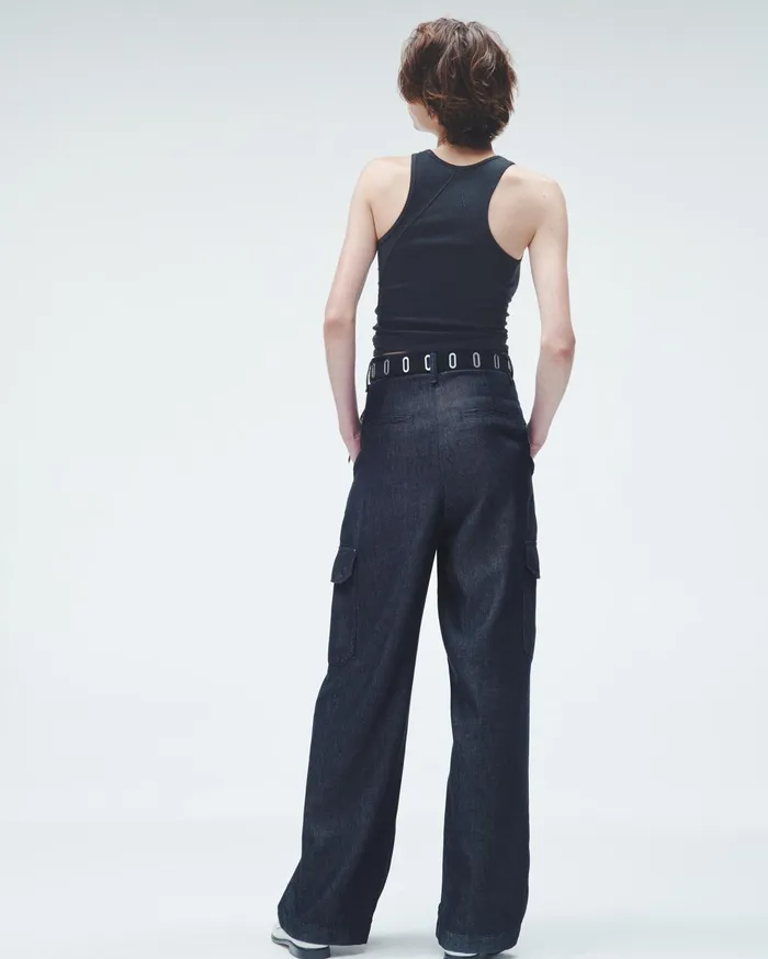 Women Rag and Bone WideLeg Featherweight Cassidy Cargo Rinse