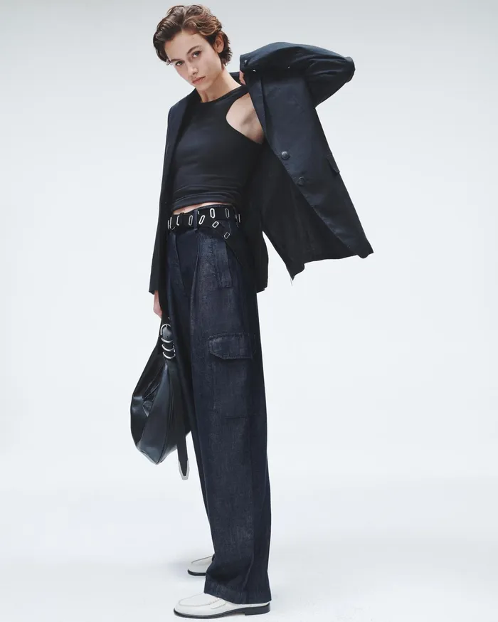 Women Rag and Bone WideLeg Featherweight Cassidy Cargo Rinse