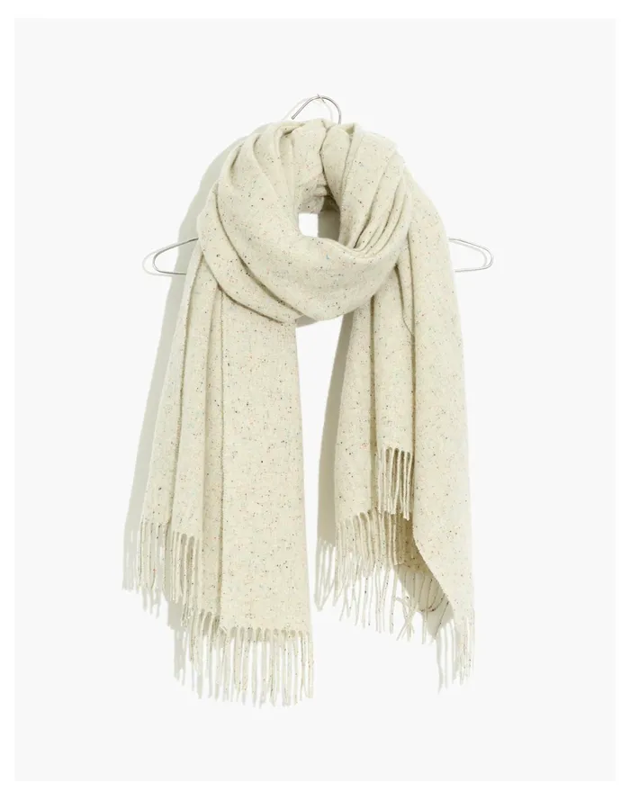 Women Rainbow Flecked Wool Scarf Confetti Multi Madewell Scarves and Capes