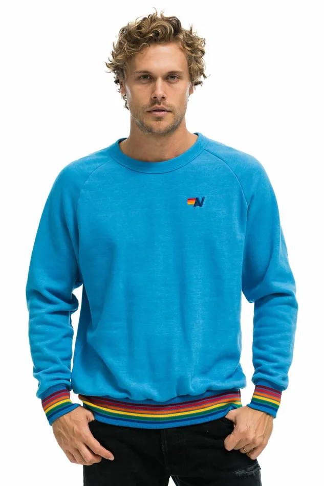 Women RAINBOW RIB CREW SWEATSHIRT 8211 OCEAN Aviator Nation UnisexCrewSweatshirt Women RAINBOW RIB CREW SWEATSHIRT 8211 OCEAN Aviator Nation UnisexCrewSweatshirt